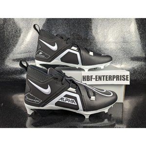 Nike Alpha Menace Pro 3 Mid Football Black White Men's Size 10.5 NEW